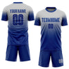 Maxcorners Custom Gray Royal Sublimation Fade Fashion Soccer Uniform Jersey LM2605