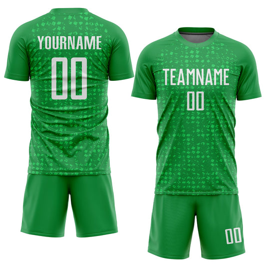 Maxcorners Custom Kelly Green White Sublimation Soccer Uniform Jersey LM2605