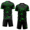 Maxcorners Custom Black Neon Green Sublimation Soccer Uniform Jersey LM2605