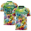 Maxcorners Custom Graffiti Pattern Kelly Green-White Sublimation Soccer Uniform Jersey LM2605