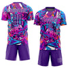 Maxcorners Custom Graffiti Pattern Purple-White Sublimation Soccer Uniform Jersey LM2605
