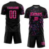 Maxcorners Custom Black Pink-Light Blue Sublimation Soccer Uniform Jersey LM2605