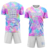 Maxcorners Custom Tie Dye White-Light Blue Sublimation Soccer Uniform Jersey LM2605