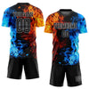 Maxcorners Custom Figure Black-White Flame Sublimation Soccer Uniform Jersey LM2605