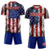 Maxcorners Custom White Royal-Red American Flag Fashion Sublimation Soccer Uniform Jersey LM2605