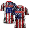 Maxcorners Custom White Royal-Red American Flag Fashion Sublimation Soccer Uniform Jersey LM2605