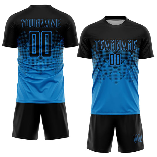 Maxcorners Custom Blue Black Sublimation Soccer Uniform Jersey LM2605