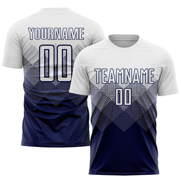 Maxcorners Custom Navy White Sublimation Soccer Uniform Jersey LM2605