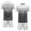 Maxcorners Custom Steel Gray White Sublimation Soccer Uniform Jersey LM2605