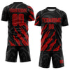 Maxcorners Custom Black Red Sublimation Soccer Uniform Jersey LM2605