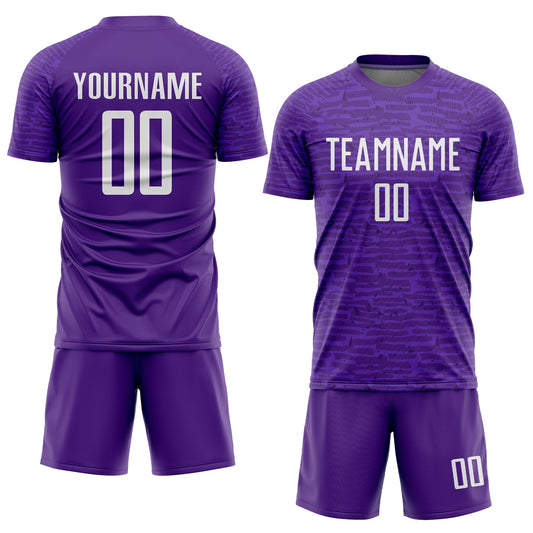 Maxcorners Custom Purple White Sublimation Soccer Uniform Jersey LM2605