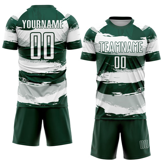 Maxcorners Custom Green White Sublimation Soccer Uniform Jersey LM2605
