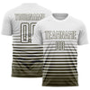 Maxcorners Custom White Olive Gradient Pinstripe Sublimation Soccer Uniform Jersey LM2605