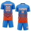 Maxcorners Custom Powder Blue White-Orange Gradient Pinstripe Sublimation Soccer Uniform Jersey LM2605