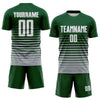 Maxcorners Custom Green White-Gray Gradient Pinstripe Sublimation Soccer Uniform Jersey LM2605