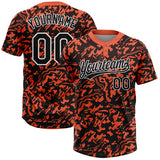 Maxcorners Custom Orange Black-White 3D Pattern Two-Button Unisex Softball Jersey
 LM0609