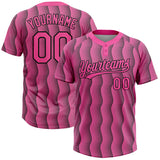 Maxcorners Custom Pink Pink-Black 3D Pattern Two-Button Unisex Softball Jersey Shirt
 LM0609