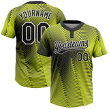 Maxcorners Custom Gold Black-White 3D Pattern Two-Button Unisex Softball Jersey
 LM0609