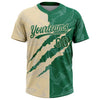Maxcorners Custom Graffiti Pattern Kelly Green-Cream 3D Scratch Two-Button Unisex Softball Jersey LM2605