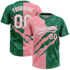 Maxcorners Custom Graffiti Pattern White Kelly Green-Medium Pink 3D Scratch Two-Button Unisex Softball Jersey LM2605