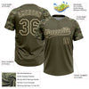Maxcorners Custom Olive Cream Salute To Service Camo Raglan Sleeves Two-Button Unisex Softball Jersey LM2605