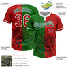 Maxcorners Custom Red Kelly Green-White Mexico Two-Button Unisex Softball Jersey LM2605