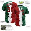 Maxcorners Custom Kelly Green Red Black-White Mexico Two-Button Unisex Softball Jersey LM2605