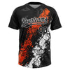 Maxcorners Custom Black Orange-White Dripping Splatter Cracked Texture Two-Button Unisex Softball Jersey LM2605