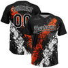 Maxcorners Custom Black Orange-White Dripping Splatter Cracked Texture Two-Button Unisex Softball Jersey LM2605