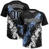 Maxcorners Custom Black Light Blue-White Dripping Splatter Cracked Texture Two-Button Unisex Softball Jersey LM2605