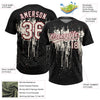 Maxcorners Custom Black Cream-Crimson Dripping Splatter Paint Two-Button Unisex Softball Jersey LM2605