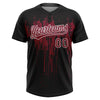Maxcorners Custom Black Crimson-White Dripping Splatter Paint Two-Button Unisex Softball Jersey LM2605