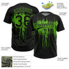 Maxcorners Custom Black Aurora Green Dripping Splatter Paint Two-Button Unisex Softball Jersey LM2605