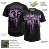 Maxcorners Custom Black Light Purple Dripping Splatter Paint Two-Button Unisex Softball Jersey LM2605