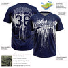 Maxcorners Custom Navy White Dripping Splatter Paint Two-Button Unisex Softball Jersey LM2605