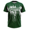 Maxcorners Custom Green White Dripping Splatter Paint Two-Button Unisex Softball Jersey LM2605