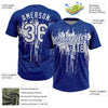 Maxcorners Custom Royal White Dripping Splatter Paint Two-Button Unisex Softball Jersey LM2605