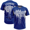 Maxcorners Custom Royal White Dripping Splatter Paint Two-Button Unisex Softball Jersey LM2605