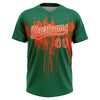 Maxcorners Custom Kelly Green Orange-White Dripping Splatter Paint Two-Button Unisex Softball Jersey LM2605