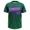 Maxcorners Custom Kelly Green Purple-White Dripping Splatter Paint Two-Button Unisex Softball Jersey LM2605