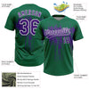 Maxcorners Custom Kelly Green Purple-White Dripping Splatter Paint Two-Button Unisex Softball Jersey LM2605