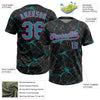 Maxcorners Custom Black Teal-Pink Abstract Network Two-Button Unisex Softball Jersey LM2605
