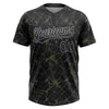 Maxcorners Custom Black Olive-Gray Abstract Network Two-Button Unisex Softball Jersey LM2605