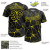 Maxcorners Custom Black Light Yellow Abstract Network Two-Button Unisex Softball Jersey LM2605