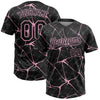 Maxcorners Custom Black Light Pink Abstract Network Two-Button Unisex Softball Jersey LM2605