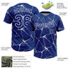 Maxcorners Custom Royal White Abstract Network Two-Button Unisex Softball Jersey LM2605