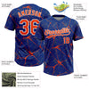 Maxcorners Custom Royal Orange-White Abstract Network Two-Button Unisex Softball Jersey LM2605
