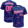 Maxcorners Custom Royal Pink-White Abstract Network Two-Button Unisex Softball Jersey LM2605
