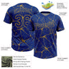 Maxcorners Custom Royal Old Gold Abstract Network Two-Button Unisex Softball Jersey LM2605