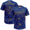 Maxcorners Custom Royal Old Gold Abstract Network Two-Button Unisex Softball Jersey LM2605